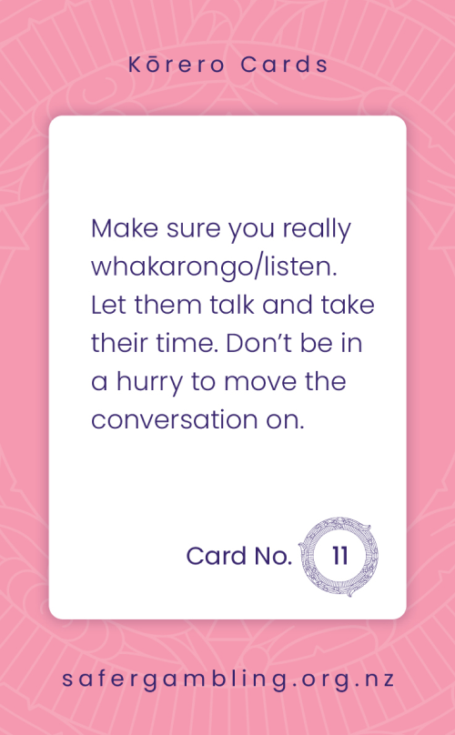 Showing them you understand, card 5